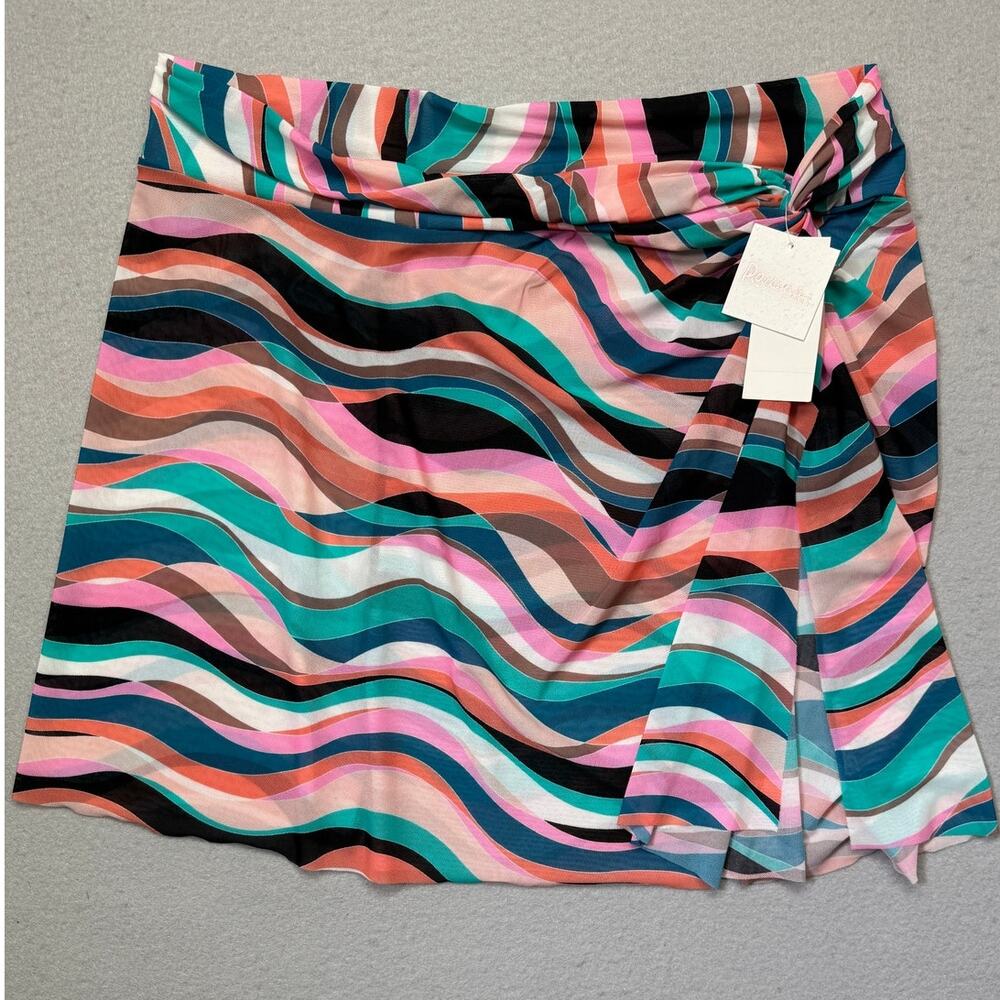 Raisins Curve Plus Isla Printed Pareo Swim Cover-Up, black multi 1X $54